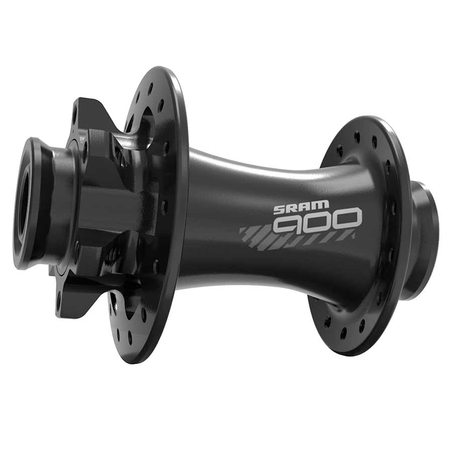 Black SRAM 900 Disc Hub for bicycle wheels, showcasing the durable hub with disc brake compatibility.