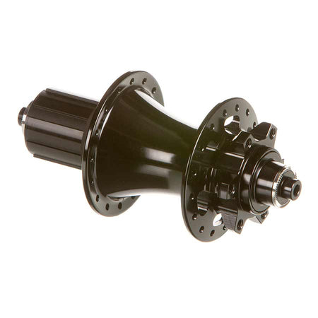 SRAM 900 Disc Hub in black showing close-up of hub body and flanges for bicycle wheel assembly.