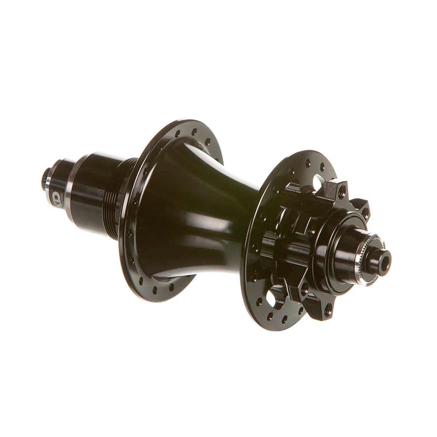 Black SRAM 900 disc hub for bike wheels, showing the durable metal construction and precise engineering details.