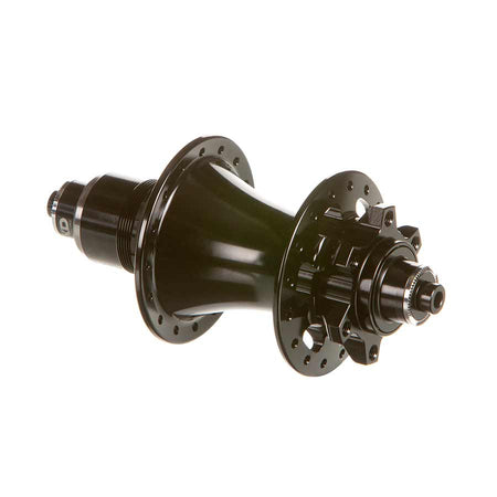 Black SRAM 900 disc hub for bike wheels, showing the durable metal construction and precise engineering details.