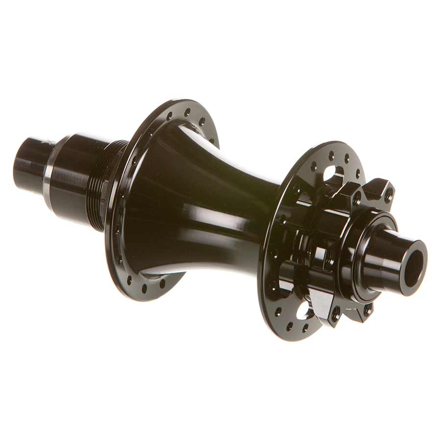SRAM 900 disc hub in black, showing the sleek metal construction and detailed branding for bike wheel compatibility.