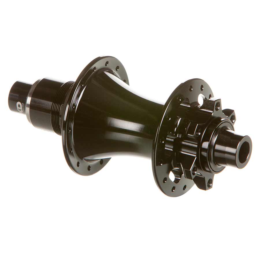 Black SRAM 900 Disc Hub with mounting details, showcasing the durable bicycle hub for disc brake wheels.