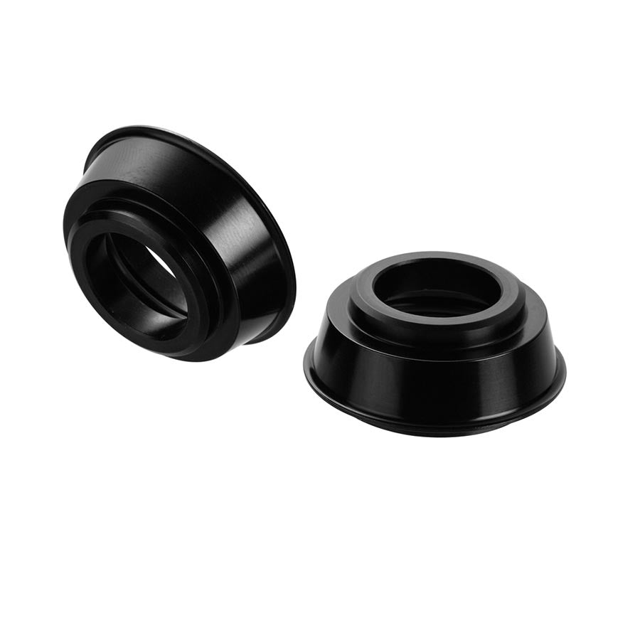 SRAM MTH 716 front end caps, 15mm hub parts, shown in black with detailed close-up of the end caps for mountain bike hubs.