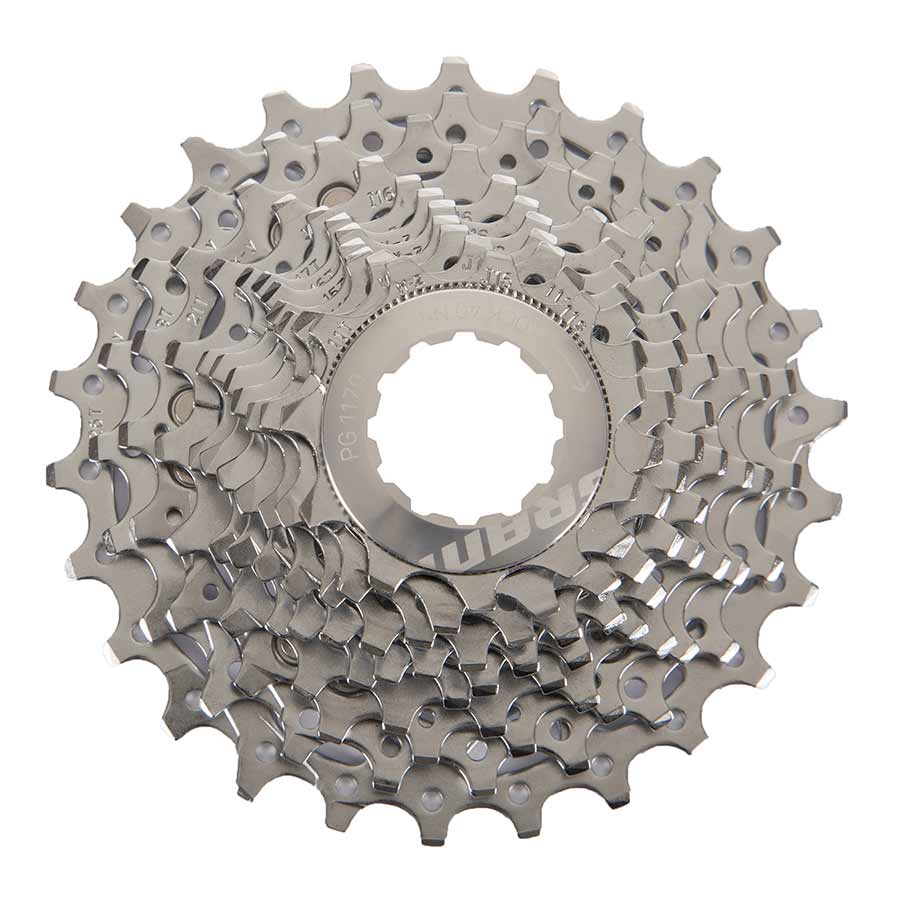 SRAM Force22 PG-1170 cassette with multiple steel sprockets, designed for high-performance road bike gearing.