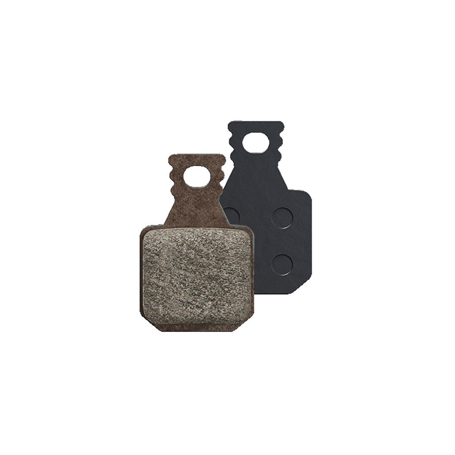 Magura MDP 8 black and grey brake pads with detailed friction material and mounting hardware on a clean background.