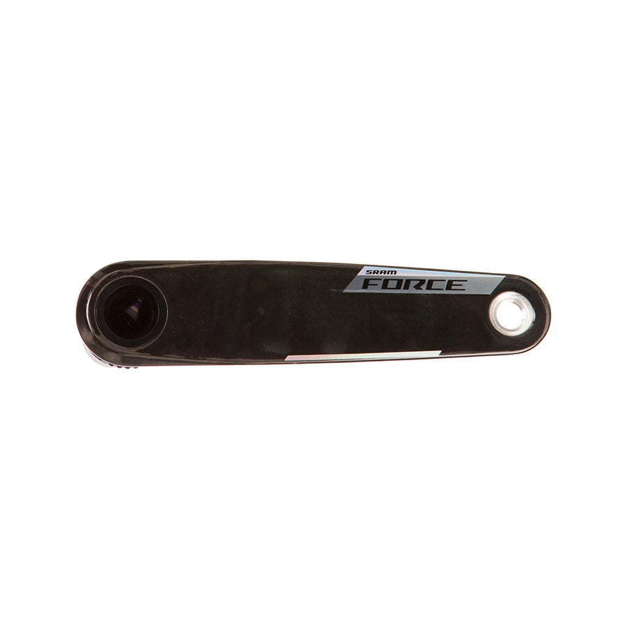 SRAM Force 2x Powermeter E1 crankset in black showing the crank arms and integrated power meter system for cycling performance.