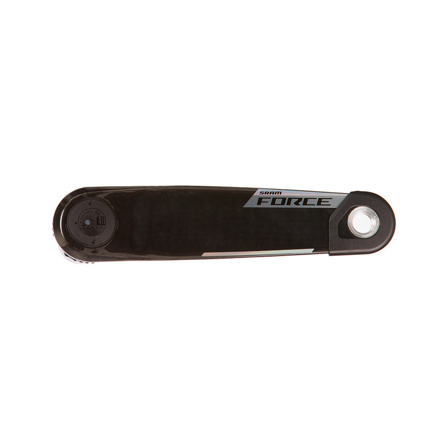 SRAM Force 1x XPLR Powermeter E1 crankset in black showing the crank arms and power meter sensor on a bike.