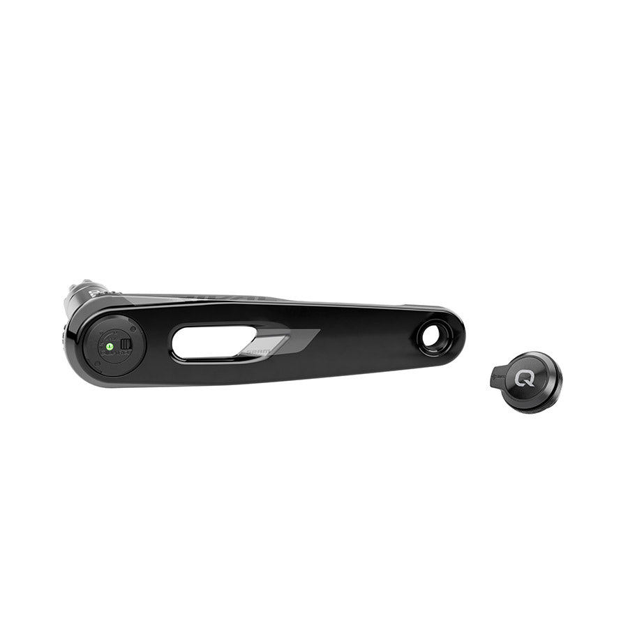 SRAM Rival Power Arm/Spindle E1 Crankset in black with integrated power meter for cycling performance measurement.