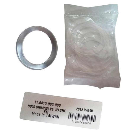 SRAM BB30 shim and wave washer kit for bottom bracket maintenance, includes various washers and spacers for precise fit.