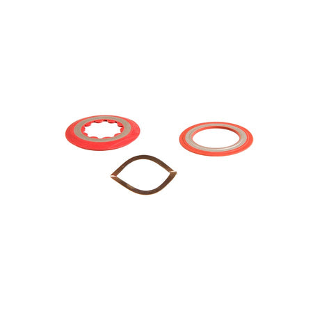 SRAM Specialized GXP Shield and Washer, bottom bracket parts, close-up of metal shield and washer for bike GXP cranksets.