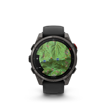 Garmin, fenix 8 Pro 47 mm- AMOLED Sap., Watch, Watch Color: Grey, Wristband: Black/ Pebble Gray - Silicone