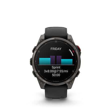 Garmin, fenix 8 Pro 47 mm- AMOLED Sap., Watch, Watch Color: Grey, Wristband: Black/ Pebble Gray - Silicone