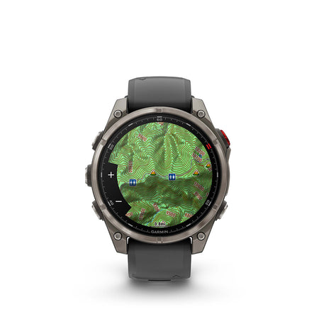 Garmin, fenix 8 Pro 47 mm- AMOLED Sap., Watch, Watch Color: Grey, Wristband: Black/ Pebble Gray - Silicone