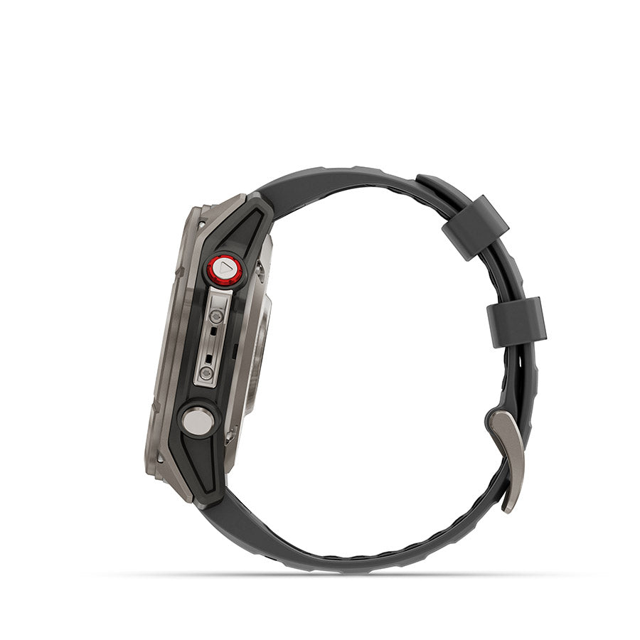 Garmin, fenix 8 Pro 51 mm- AMOLED Sap., Watch, Watch Color: Grey, Wristband: Black/ Pebble Gray - Silicone