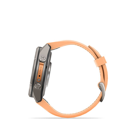Garmin Fenix 9 Pro 43mm cycling computer with GPS and fitness tracking features displayed on the screen.