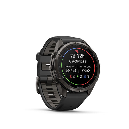 Garmin Fenix 9 Pro 43mm cycling computer with digital display and sporty design for outdoor activities