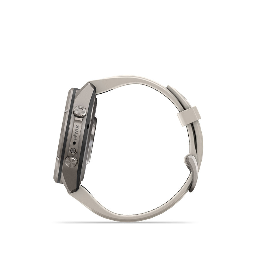 Garmin Fenix 9 Pro 43mm cycling computer display showing GPS routes and fitness tracking features.