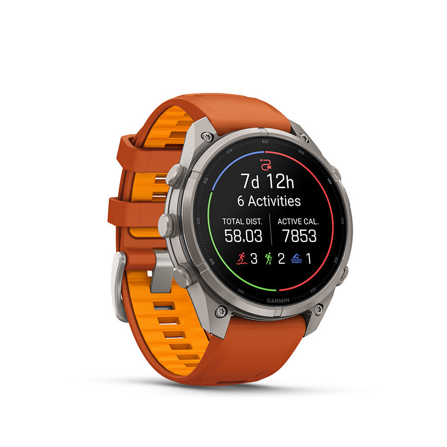 Garmin Fenix 9 Pro 47mm cycling computer with a sleek display, designed for advanced outdoor and cycling performance tracking.
