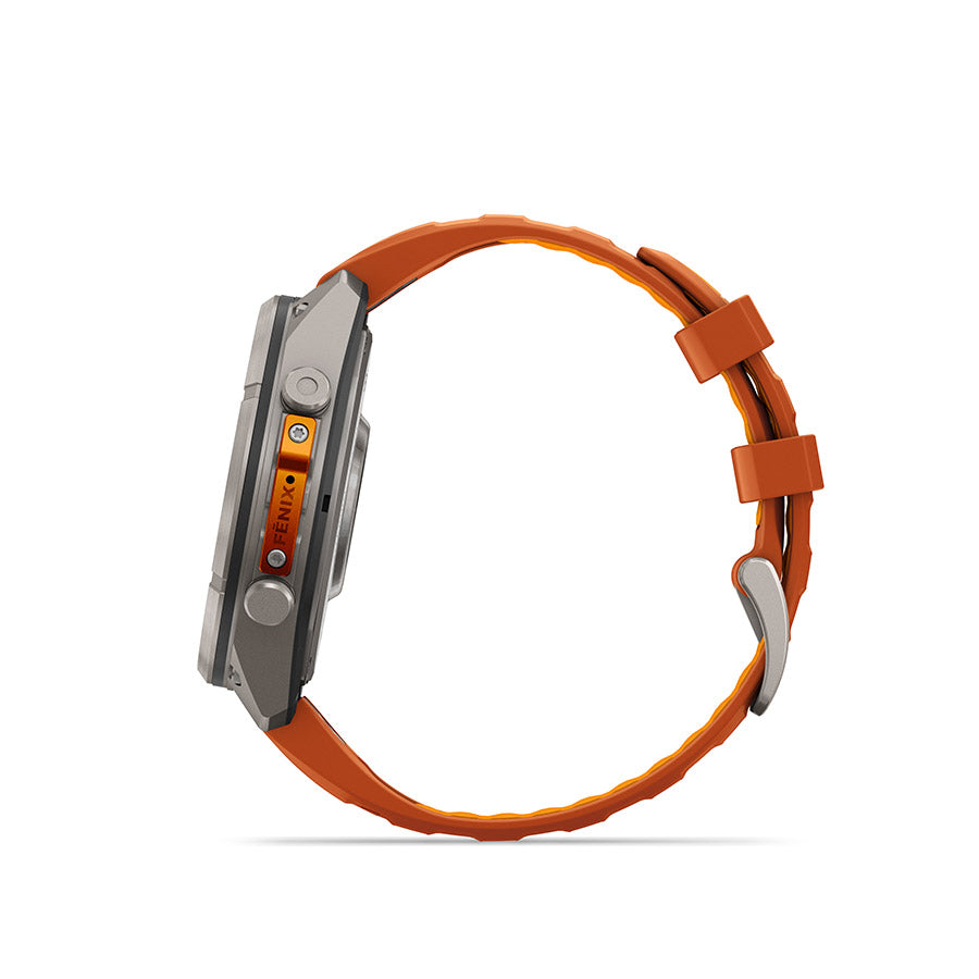 Garmin Fenix 9 Pro 47mm cycling computer with GPS display and outdoor tracking features.
