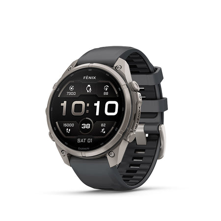 Garmin Fenix 9 Pro 47mm cycling computer display showing GPS data and activity tracking features.