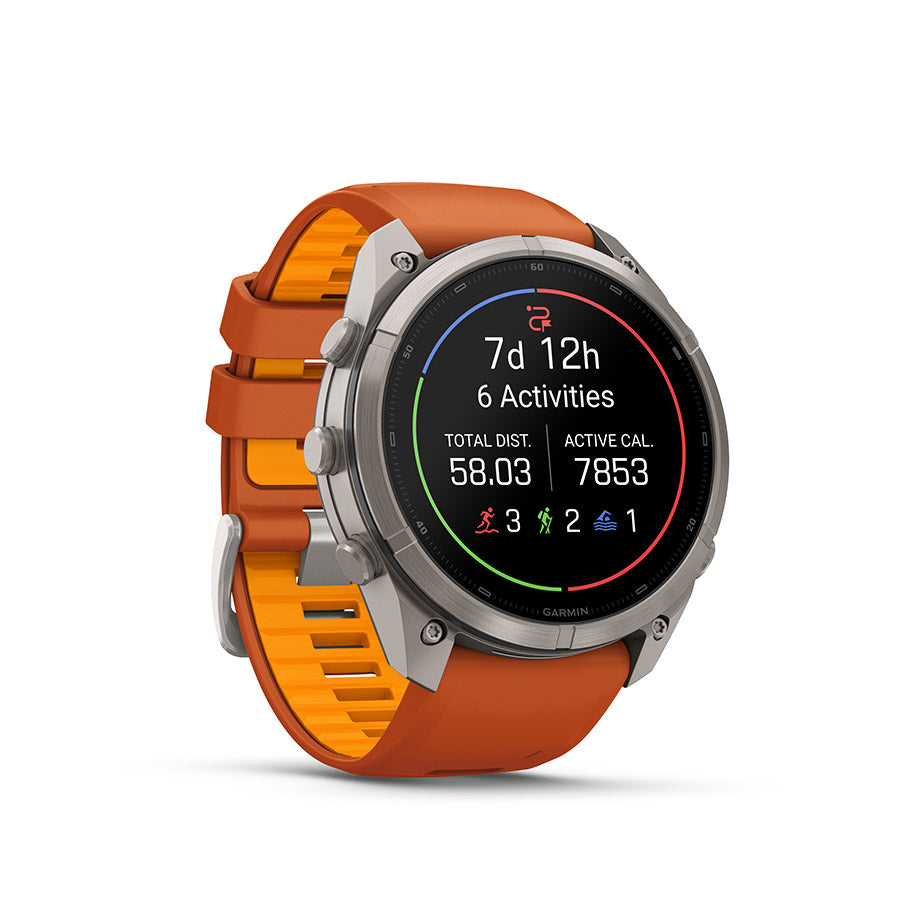 Garmin Fenix 9 Pro 51mm cycling computer display with GPS and performance tracking features.