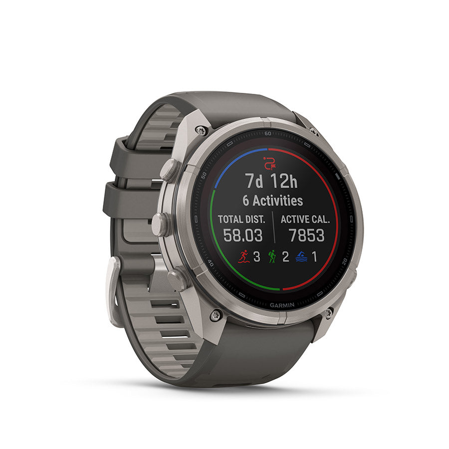 Garmin Fenix 9 Pro Solar 51mm cycling computer with GPS display, outdoor watch features, and solar charging capabilities.