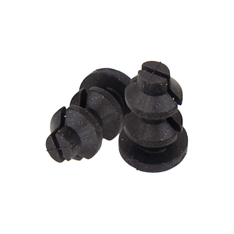 SRAM frame plugs for bike frame protection, showing black plastic caps with branding details.