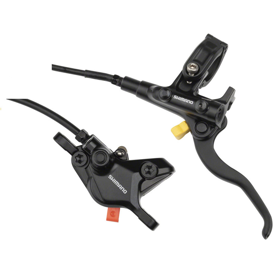 Shimano BR-MT410 disc brake and lever set for mountain bikes, featuring black finish and hydraulic disc brake system.