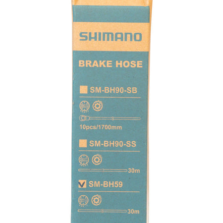 Shimano SM-BH59 disc brake hose and kit with brake cables and housing for mountain and road bikes, shown in the image.