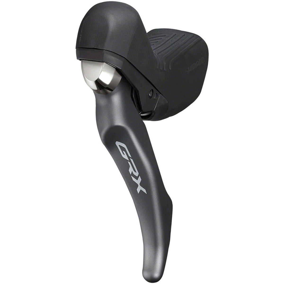 Shimano GRX RX810 disc brake with black calipers and rotor, designed for gravel and adventure cycling.