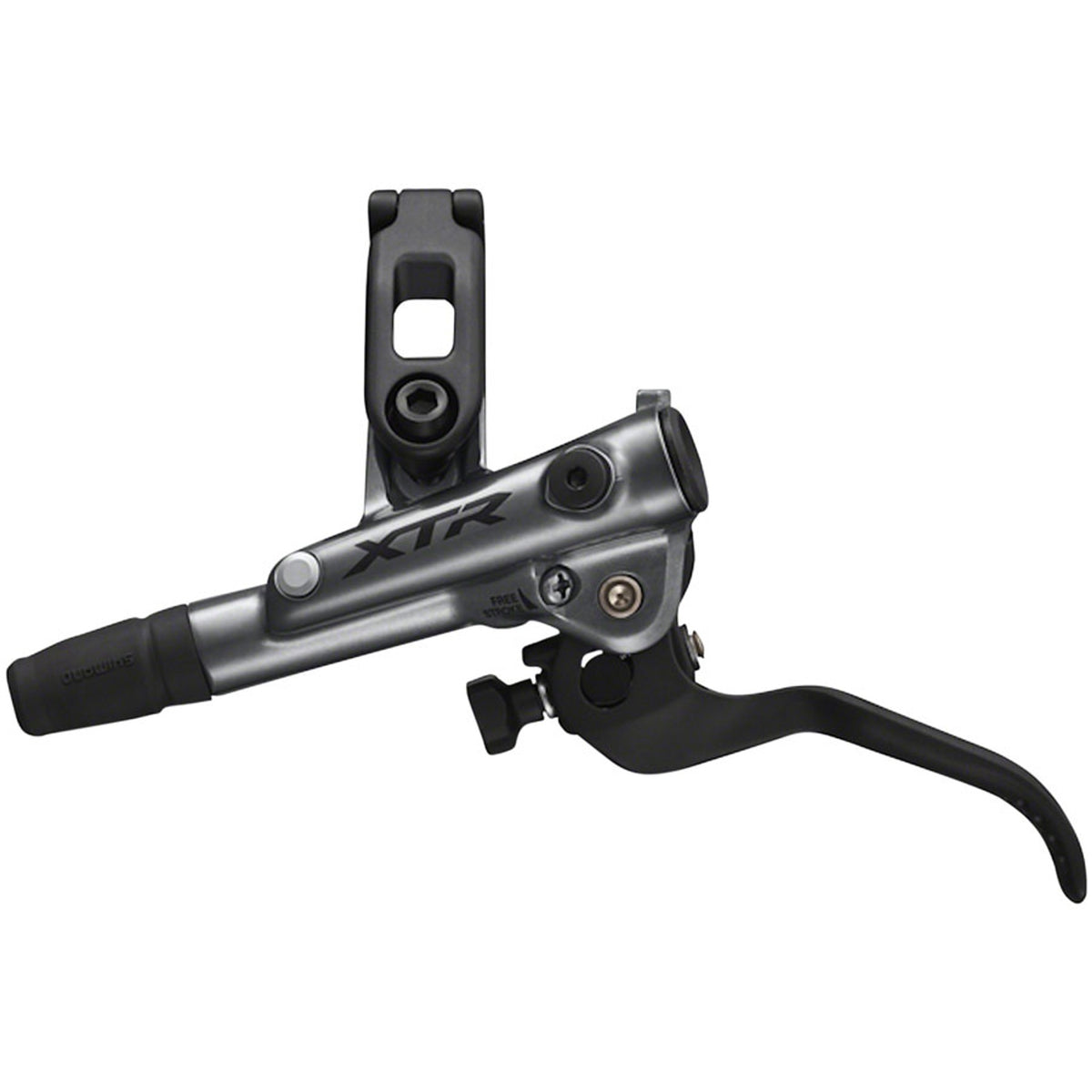 Shimano XTR BL-M9120 brake lever for mountain bikes, showing close-up of sleek black lever with ergonomic design.