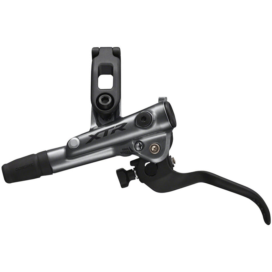 Shimano XTR BL-M9120 brake lever for mountain bikes, showing close-up of sleek black lever with ergonomic design.