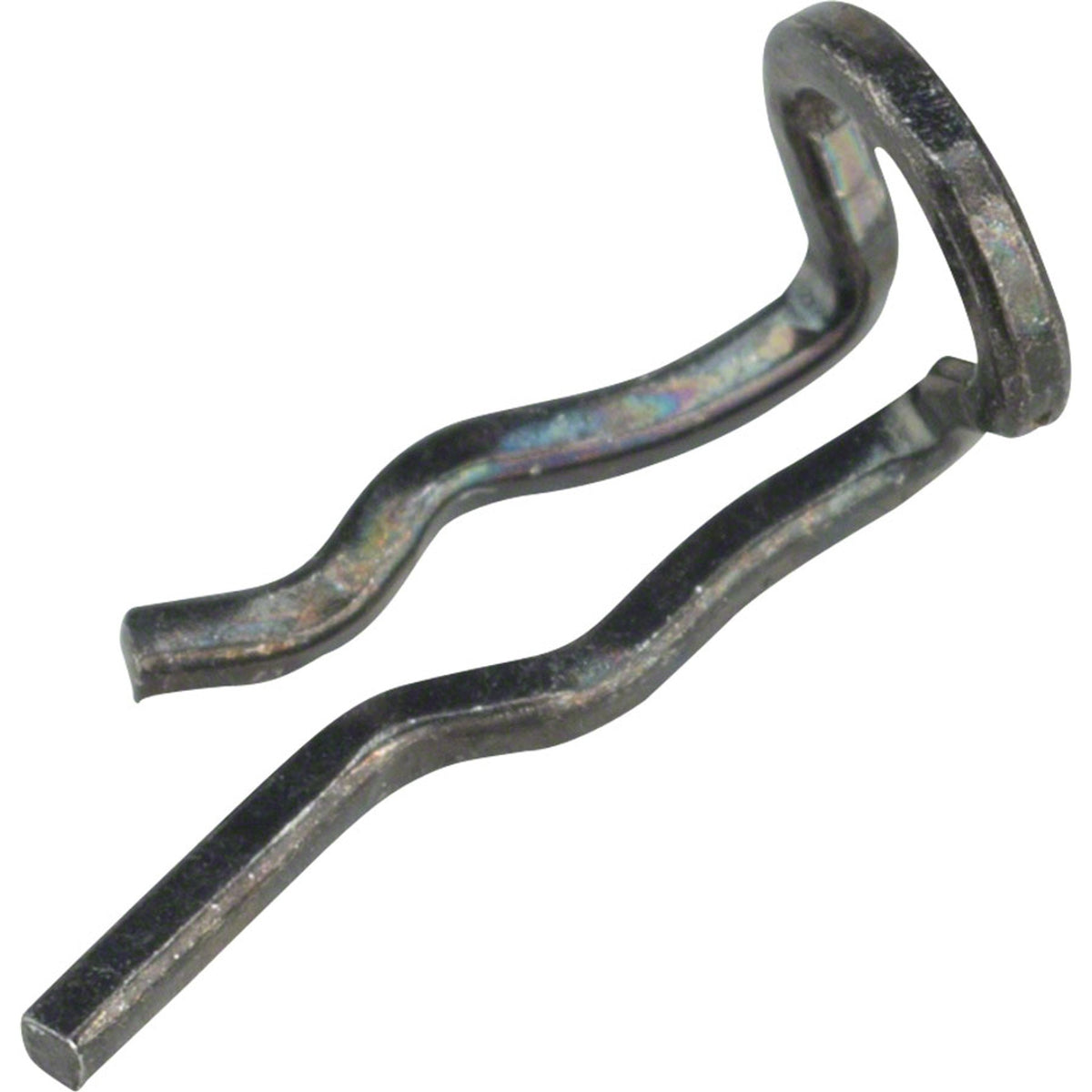 Shimano flat mount disc brake bolts for bike brake system, close-up of silver metal bolts on a brake component.