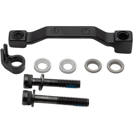 Shimano disc brake adapter for bicycle brake system, compatible with various brake parts and accessories.