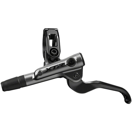 Shimano XTR BR-M9100 hydraulic disc brake lever for mountain bikes, showing the sleek black lever with hydraulic hose attachment.