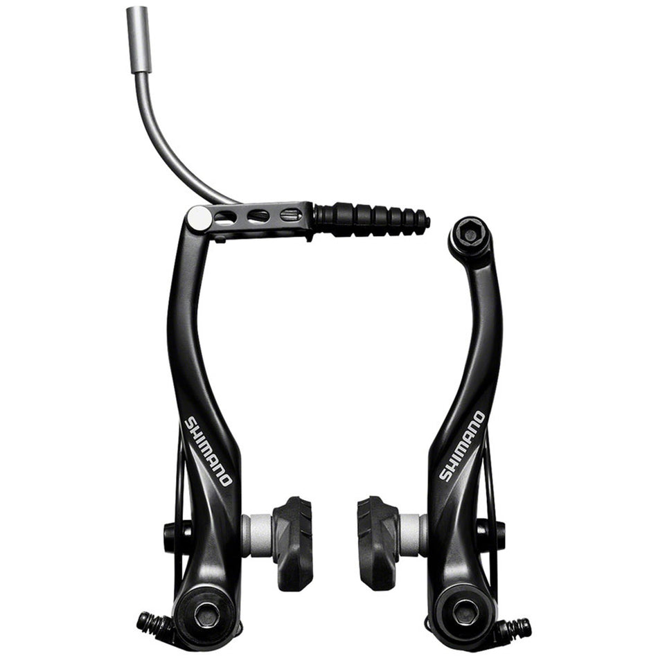 Shimano Alivio BR-T4000 V-brake rim brake with black arms and brake pads for mountain bike or road bike stopping power.
