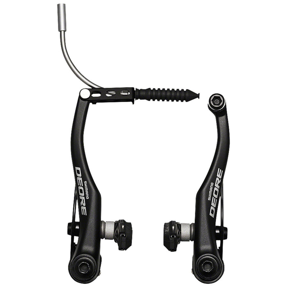Shimano Deore BR-T610 rim brake with linear pull design for bicycles, shown in the image with brake arms and cable mechanism.