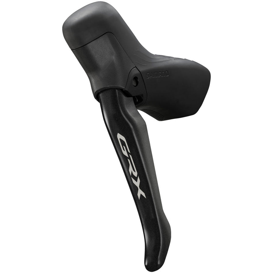 Shimano GRX BL-RS717-L brake lever for gravel bikes, showing the ergonomic design and black finish.