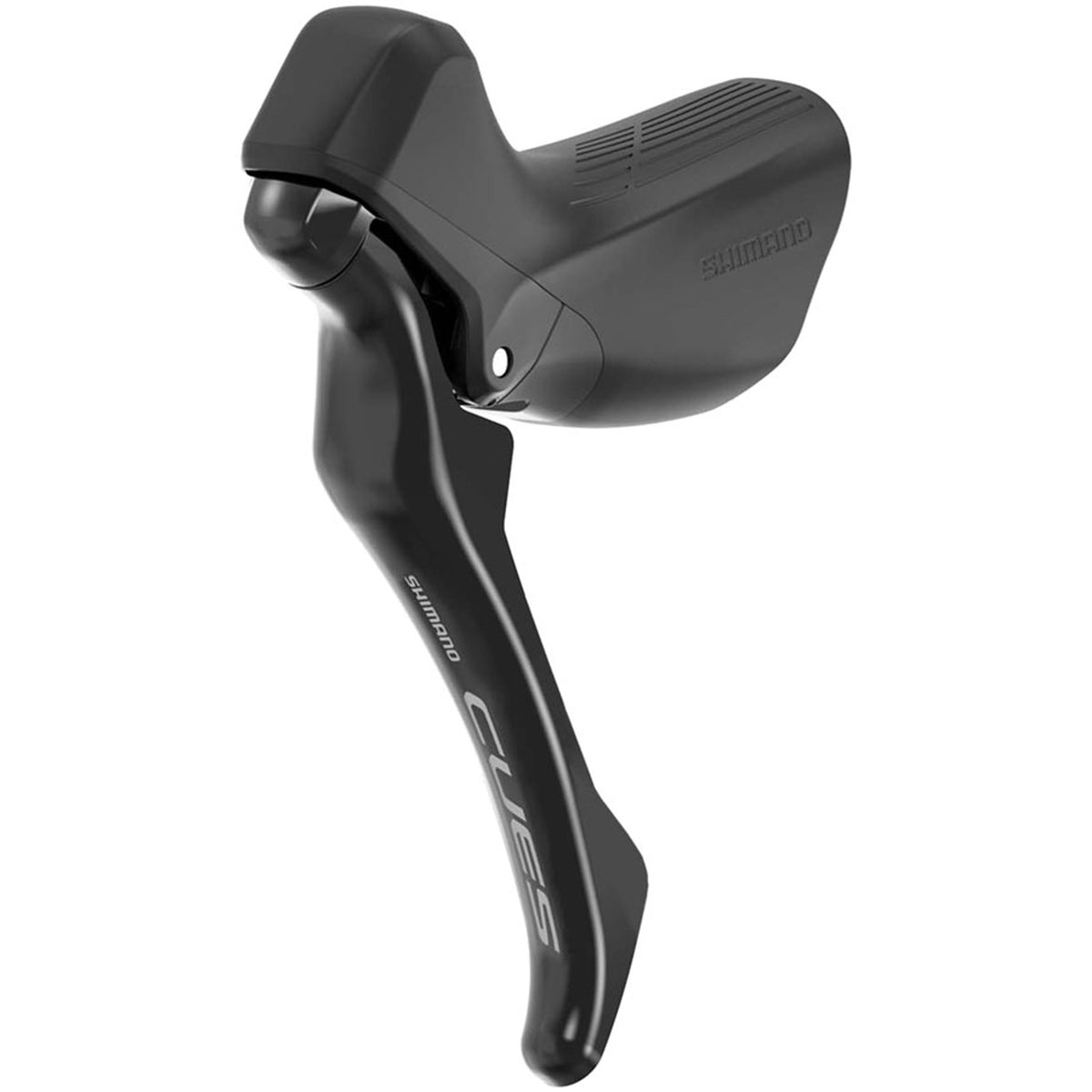 Shimano CUES BL-U3030L brake lever for bicycles, showing the ergonomic design and mounting hardware on a clean background.