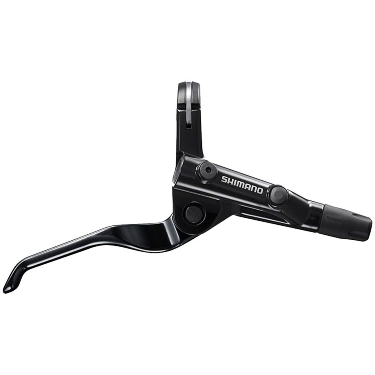 Shimano BL-RS600 replacement brake lever for mountain bikes, showing the ergonomic black brake lever in close-up.