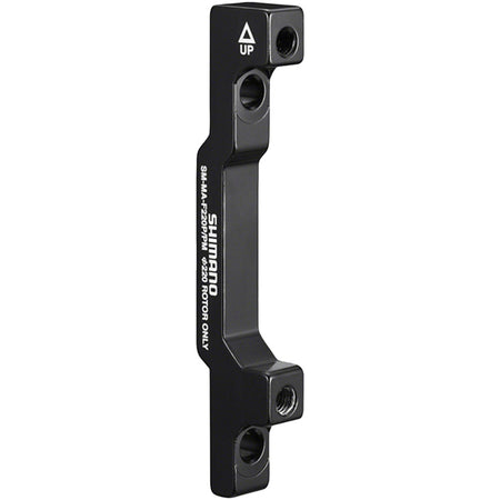 Shimano BR1704 disc brake adapter for bike brake system, showing the black metal component with mounting holes.