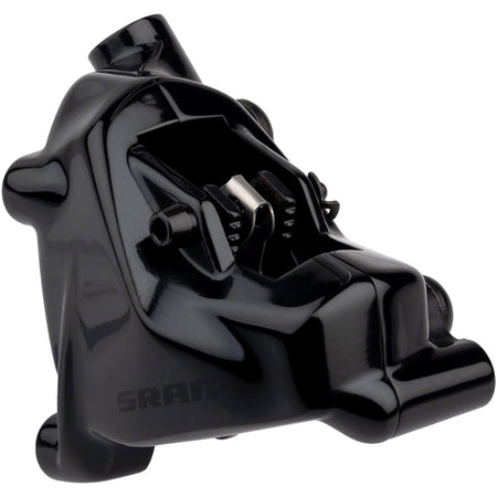 SRAM S-900 disc brake caliper showing black metal body with mounting hardware for bicycle braking system.