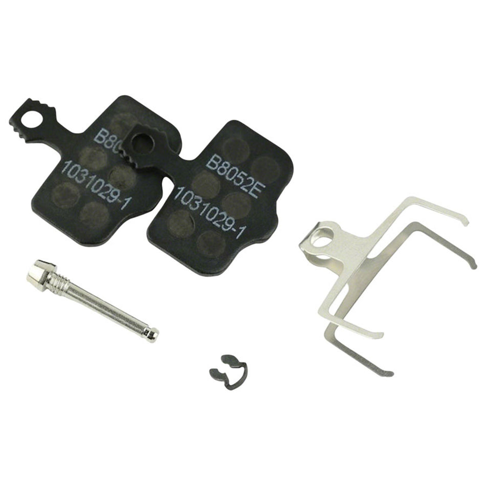 SRAM Level and Elixir disc brake pads for 2-piece road brakes, showing the black brake pad components with branding details.