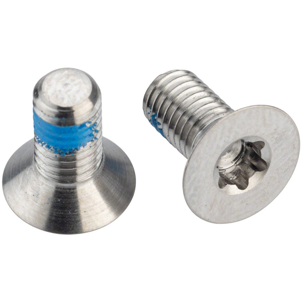 SRAM Flat Mount disc brake bolts for bicycle brake system, close-up of metal bolts on brake caliper.