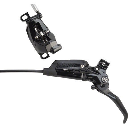 SRAM Code RSC hydraulic disc brake with post mount for mountain bikes, featuring a sleek black design and detailed caliper.