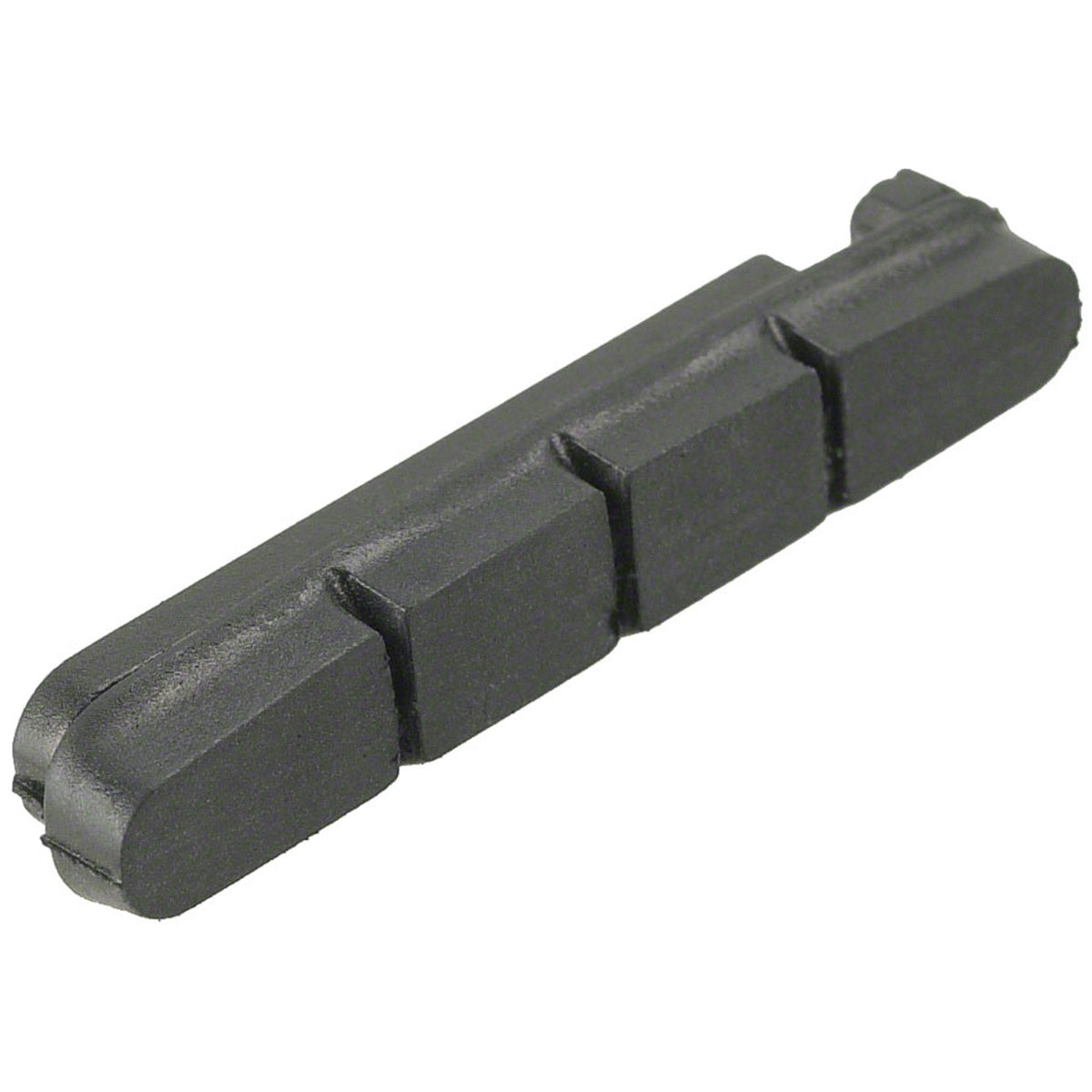 Shimano Road bike brake pads replacement set, close-up of black brake pad surfaces for Shimano road brake shoes.
