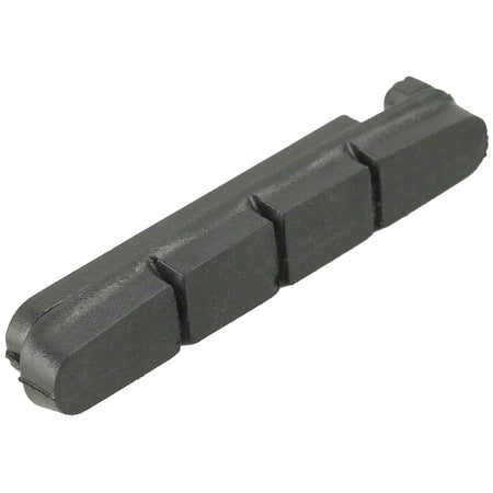 Shimano Road bike brake pads replacement set, close-up of black brake pad surfaces for Shimano road brake shoes.
