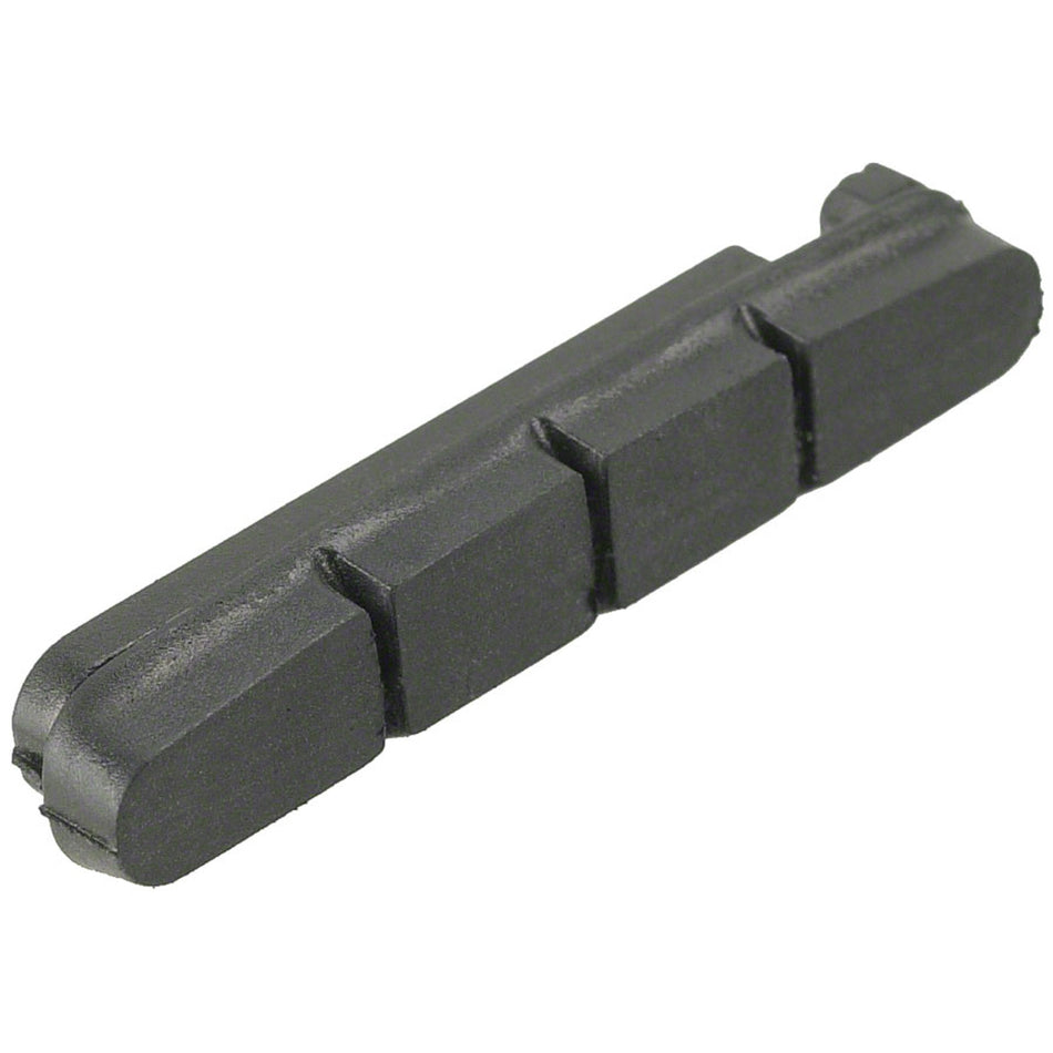 Shimano Road bike brake pads replacement set, close-up of black brake pad surfaces for Shimano road brake shoes.