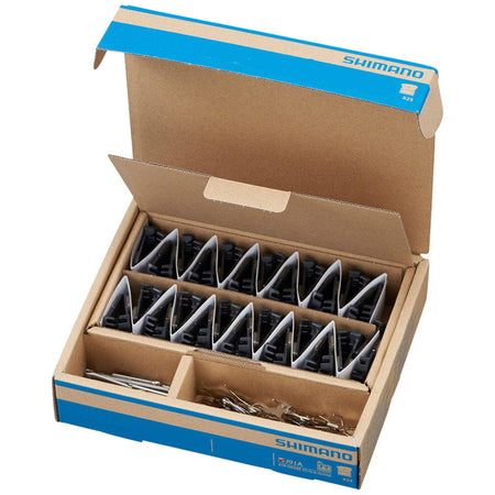 Shimano J05A-RF disc brake pads for bicycles, shown in the image with detailed brake pad design and packaging.