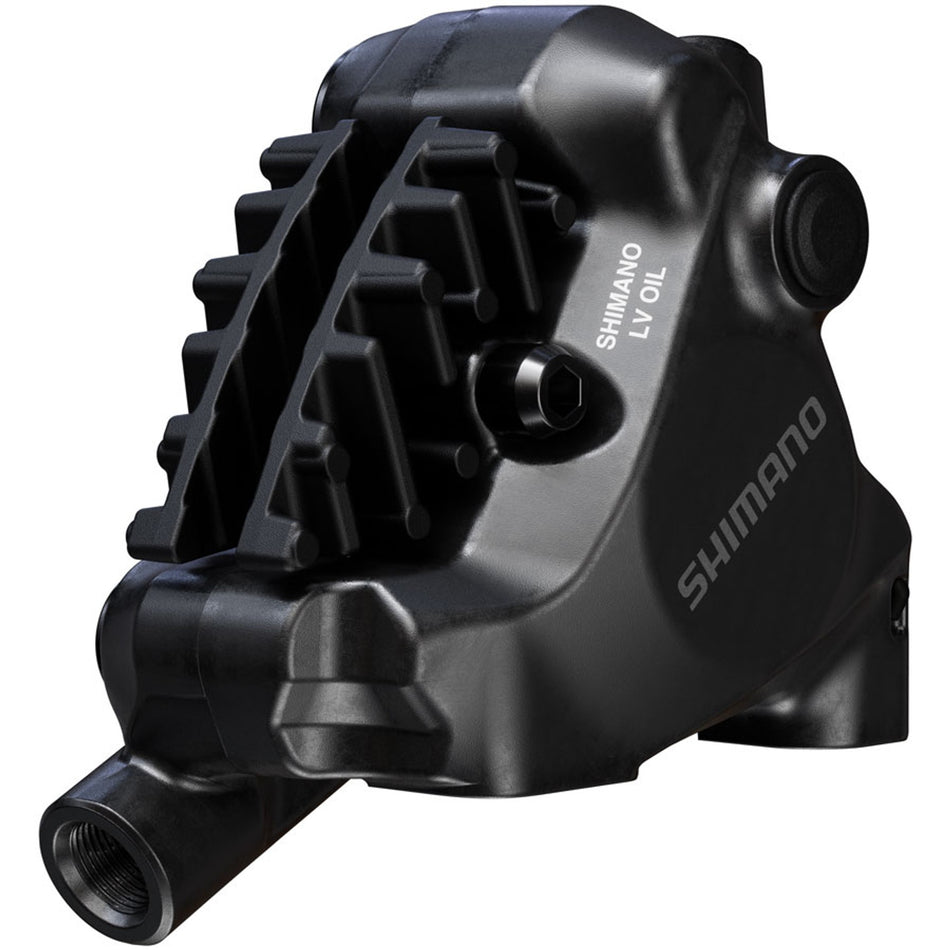 Shimano BR-MT805 two-piston flat-mount XC brake caliper with XTR/XT-style appearance, designed for mountain bike braking systems.